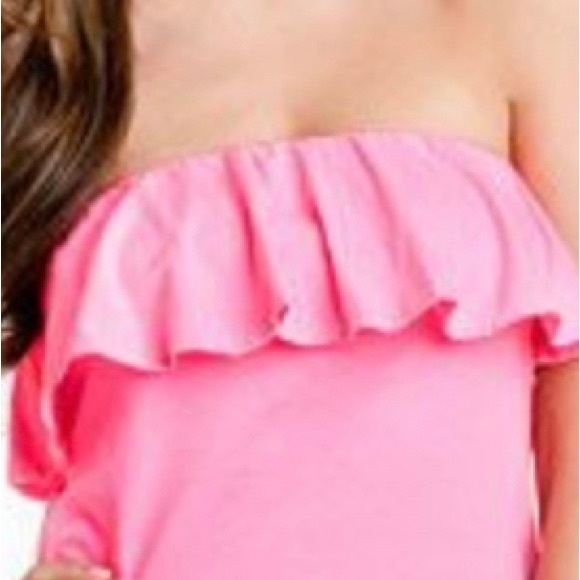 🌴LILLY PULITZER ‘Wiley” Ruffle Top Tube Top in Pale Pink - Picture 2 of 10